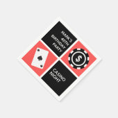 レッドブラックカジノをテーマにした40歳の誕生日パーティー スタンダードカクテルナプキン (角)