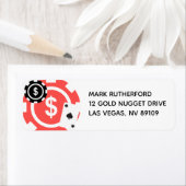 レッドブラックカジノをテーマにした40th誕生日アドレス ラベル (インサイチュ)