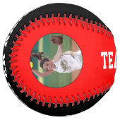 レッドブラックカスタムソフトボール選手の写真名番号 ソフトボール (正面左)