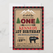 レッドブラックガールズバッファロープレイド誕生日招待状 招待状 (正面)