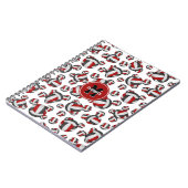 レッドブラックガールズバレーチームの色をカスタマイズ ノートブック (左側)