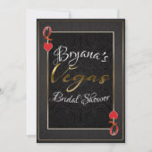 レッドブラッククイーンズオブベガスハートブライダルシャワー 招待状 (正面)