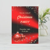 レッドブラッククリスマスパーティの招待状 招待状 (スタンド正面)