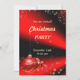 レッドブラッククリスマスパーティの招待状 招待状