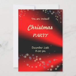 レッドブラッククリスマスパーティーの招待状 招待状