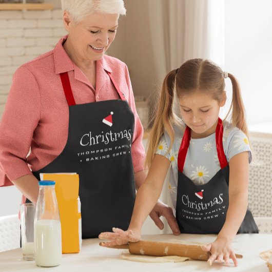 レッドブラッククリスマスベーキングクルーカスタムファミリー エプロン