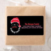 レッドブラッククリスマスホリデーパーティー差出人住所 ラベル (インサイチュ)