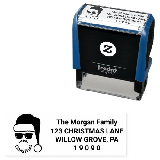 レッドブラッククリスマスホリデーパーティー セルフインキングスタンプ (インサイチュ)