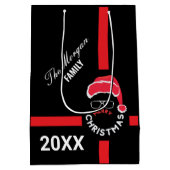 レッドブラッククリスマスホリデーパーティー ミディアムペーパーバッグ (裏面)