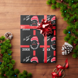 レッドブラッククリスマスホリデーパーティー ラッピングペーパー