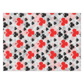 レッドブラッククローバークラブ抽象芸術パターンデザイン テーブルクロス (正面(横))