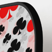 レッドブラッククローバークラブ抽象芸術パターンデザイン ピックルボールラケット (左詳細)