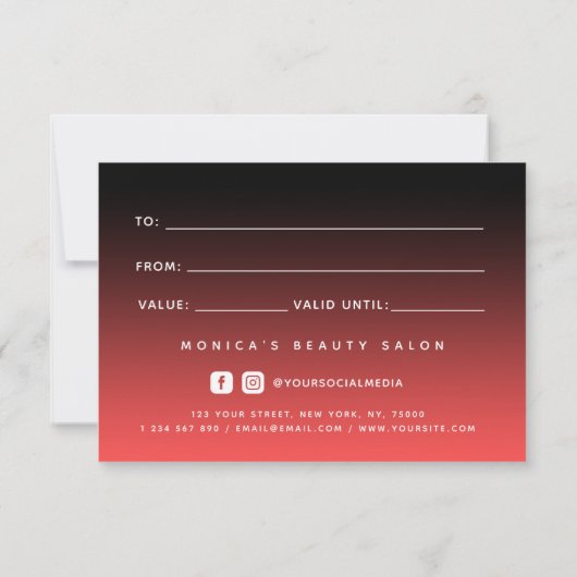 レッドブラックグラデーションハートロマンモダン&エレガント (裏面)