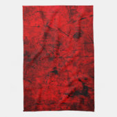 レッドブラックグランジ抽象芸術デジタルグラフィックアート キッチンタオル (縦)