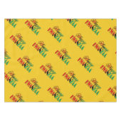 レッドブラックグリーンイエロータイポグラフィハッピークワンザ テーブルクロス (正面(横))