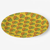 レッドブラックグリーンキナーラカラーズハートハッピークワンザ ペーパープレート (アングル)