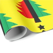 レッドブラックグリーンクワンザクリスマスツリーイエロー ラッピングペーパー (ロールコーナー)