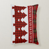 レッドブラックグリーンコージータータンチェック アクセントクッション (正面(垂直))