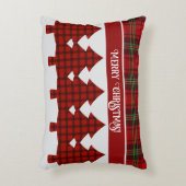 レッドブラックグリーンコージータータンチェック アクセントクッション (正面(垂直))