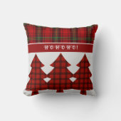 レッドブラックグリーンコージータータンチェック クッション (正面)