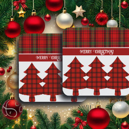 レッドブラックグリーンコージータータンチェック コースター