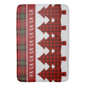 レッドブラックグリーンコージータータンチェック バスマット (正面縦)