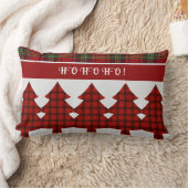 レッドブラックグリーンコージータータンチェック ランバークッション (ブランケット)