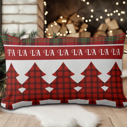 レッドブラックグリーンコージータータンチェック ランバークッション