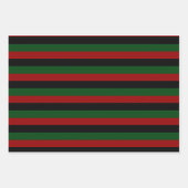 レッドブラックグリーンストライプズPan Africanハッピークワンザ ラッピングペーパーシート (正面3)