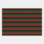 レッドブラックグリーンストライプズPan Africanハッピークワンザ ラッピングペーパーシート (正面2)