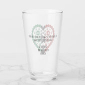 レッドブラックグリーンフローラハートハッピークワンザ タンブラーグラス (裏面)