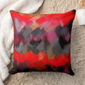 レッドブラックグレーパープル絵画抽象芸術の#2 クッション (ブランケット)
