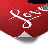 レッドブラックグレーホワイトキッチン引用文ラブウォールアート ポスター (角)