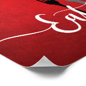 レッドブラックグレーホワイトキッチン食べ引用文ウォールアート ポスター (角)