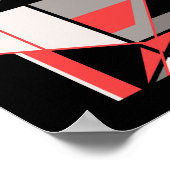 レッドブラックグレーホワイトジオメトリックMCMのようなデザイン ポスター (角)