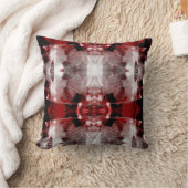 レッドブラックグレーホワイト先住民アメリカンサウスウエストロー クッション (ブランケット)