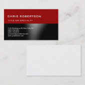 レッドブラックグレーモダンシンプルプレーン名刺 名刺 (正面/裏面)