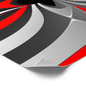 レッドブラックグレー抽象芸術 ポスター (角)