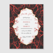 レッドブラックゴシック結婚式招待状日付の保存