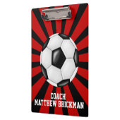 レッドブラックサッカーコーチチームのクリップボード クリップボード (左)