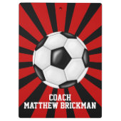 レッドブラックサッカーコーチチームのクリップボード クリップボード (裏面)