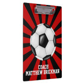 レッドブラックサッカーコーチチームのクリップボード クリップボード (右)