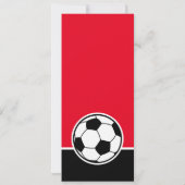 レッドブラックサッカーチケット誕生日パーティー写真 招待状 (裏面)