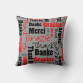 レッドブラックサンキューワードクラウド クッション (裏面)