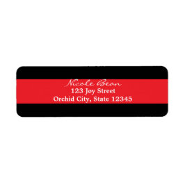 レッドブラックシストライプのック招待状住所 シール