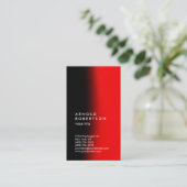 レッドブラックシック垂直プロフェッショナル名刺 名刺 (スタンド正面)
