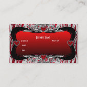 レッドブラックシルバーダイヤモンドハートゼブラビジネス 名刺 (裏面)