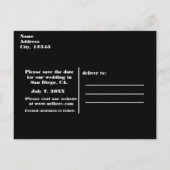 レッドブラックシルバーバレンタインハート保存日 案内ポストカード (裏面)