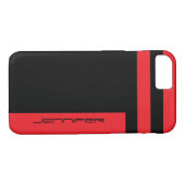 レッドブラックシンプルミニマストライプリスト Case-Mate iPhoneケース (裏面(横))