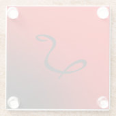 レッドブラックスタイリッシュモノグラムイニシャルプロフェッショナル ガラスコースター (裏面)